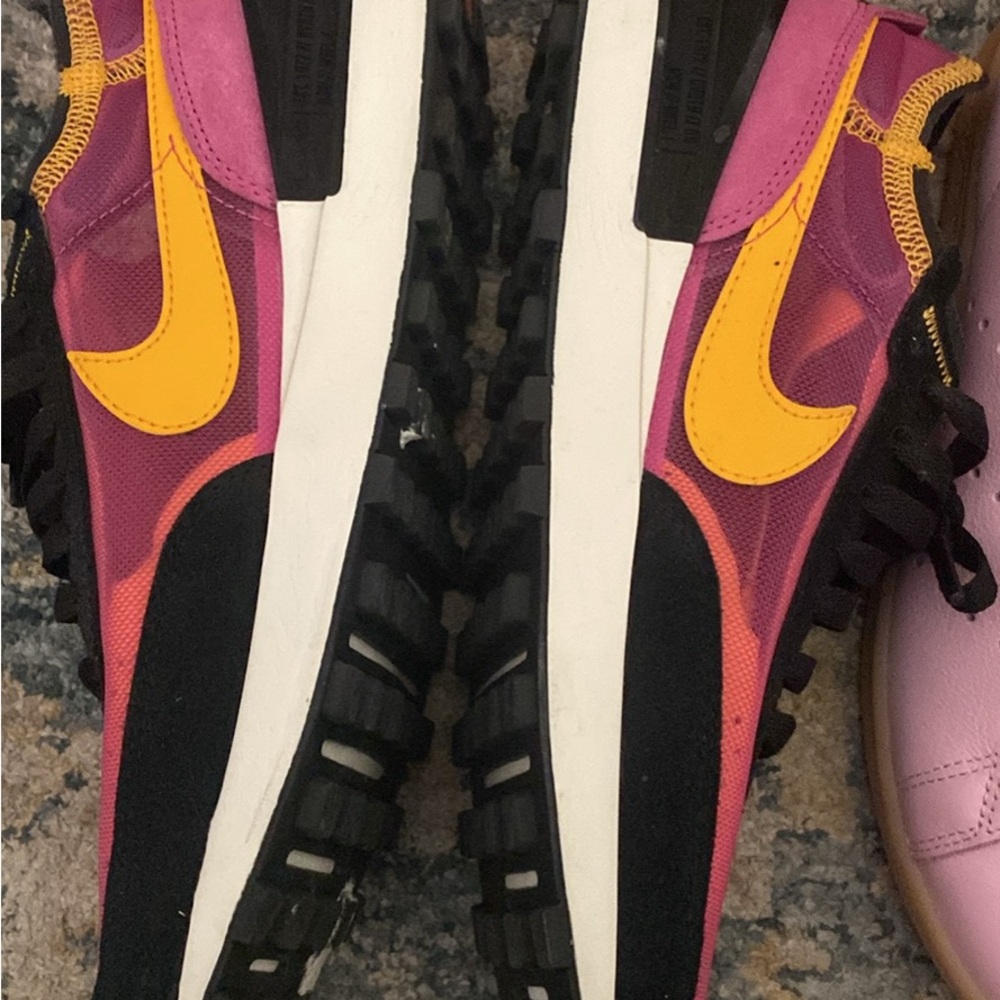 Nike Pink and Yellow Retro Sneakers